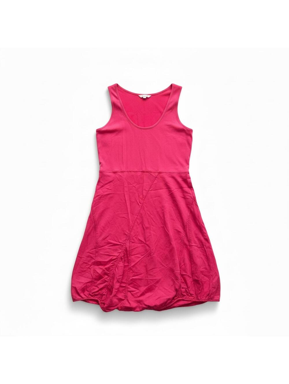Sandwich Pink Cotton Bubble Hem Midi Dress Sleeveless Tank M - Picture 2 of 11